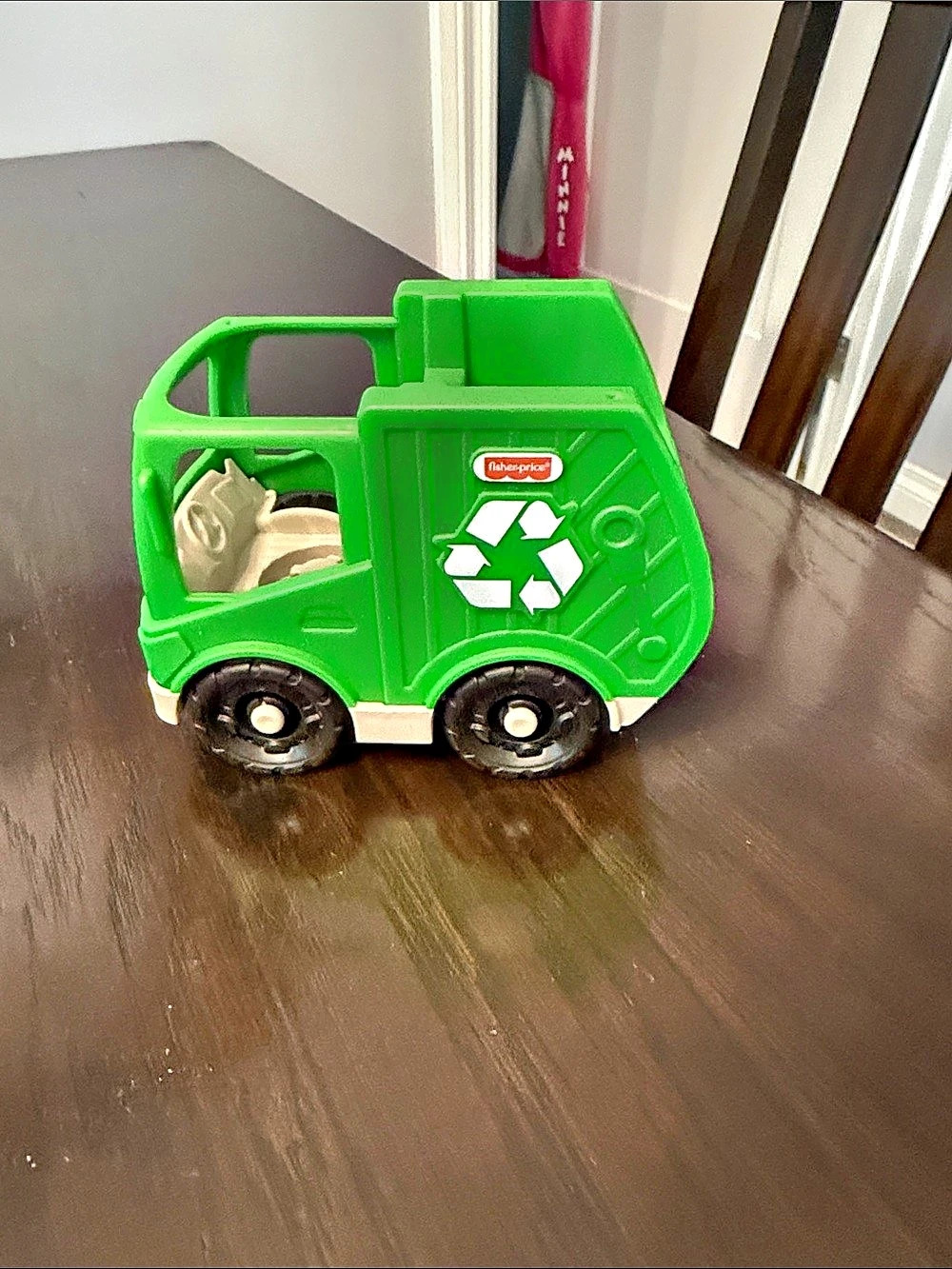 Fisher-Price Little People Recycling Truck Toy Green & Blue